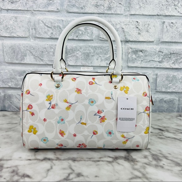 Coach Rowan Satchel In Signature Canvas With Mystical Floral Print - Picture 5 of 12